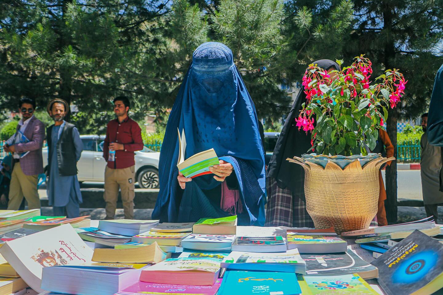 Afghan women at a community book event